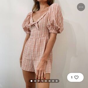 Topshop Pink and White Gingham Romper